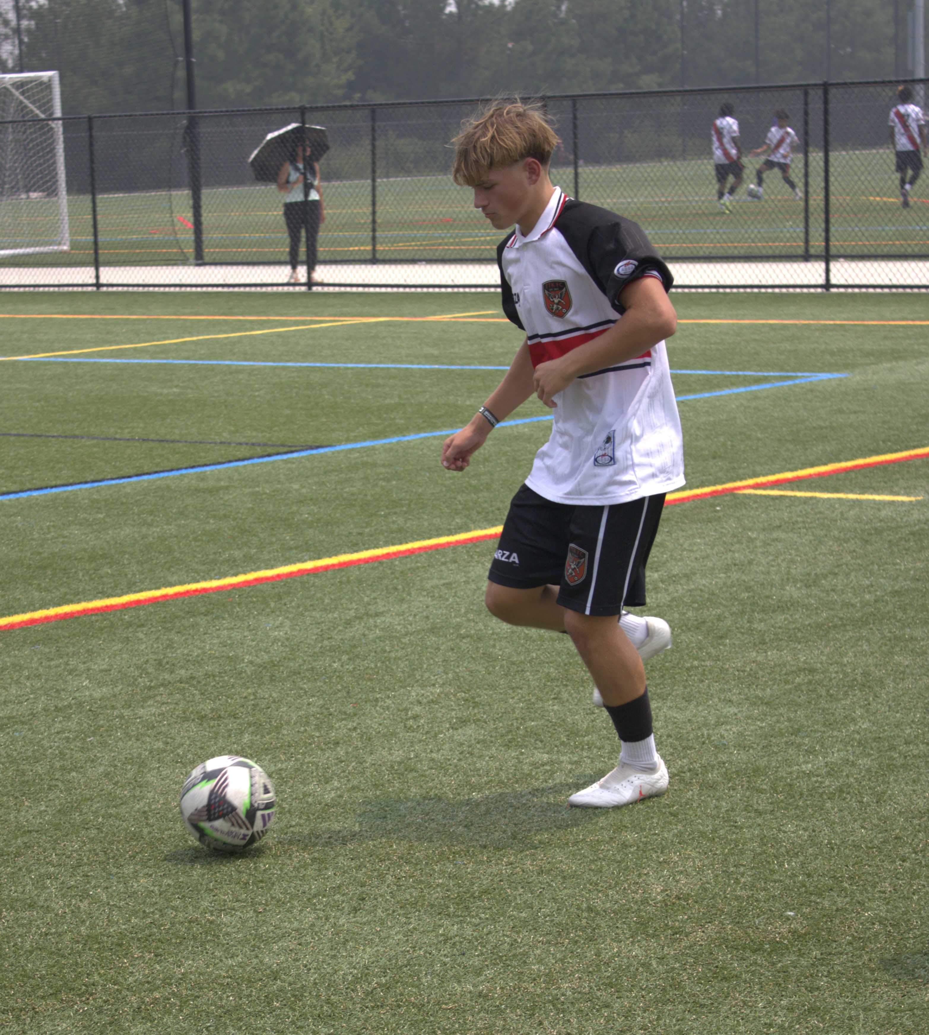 Tyler controlling the ball at Copa Talento